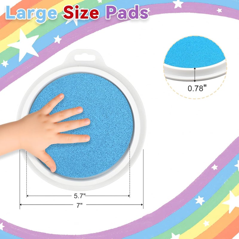 Hoiny 8 Colors 7" Large Ink Pads, Safe & Washable Stamp Pads for Kids, Vibrant Craft Ink Pad for Handprint & Footprint Art, Finger Painting, Card Making DIY Crafting, Paper, Wood, Fabric - Image 2